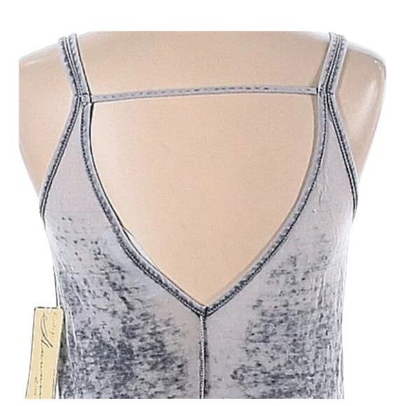 NWT Vintage Havana Blue Gray Acid Wash High Low Open Back Tank Top Size Large - Picture 5 of 5